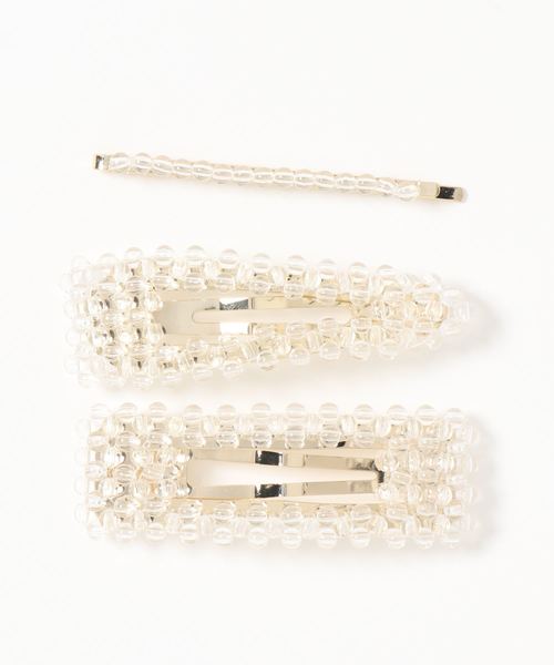 LOWRYS FARM(ローリーズファーム)の「ビーズヘアSETピン 861848(ヘアピン・レディース・ホワイト/ブラウン/グリーン・FREE)」の2枚目の写真