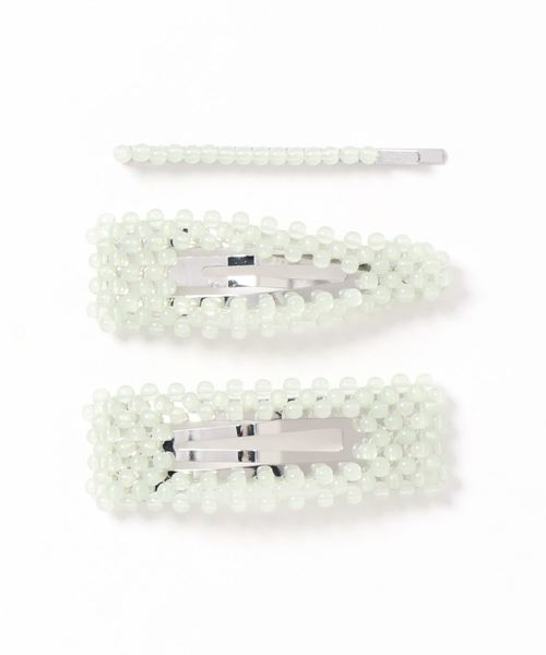 LOWRYS FARM(ローリーズファーム)の「ビーズヘアSETピン 861848(ヘアピン・レディース・ホワイト/ブラウン/グリーン・FREE)」の3枚目の写真