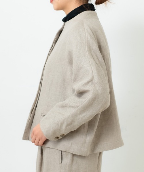 PUAL CE CIN（ピュアルセシン）の「【Kanocoさん着用】ボトルネックジャケット（その他アウター・レディース・ナチュラル/ブラック・FREE）」の5枚目の写真