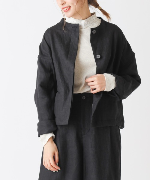 PUAL CE CIN（ピュアルセシン）の「【Kanocoさん着用】ボトルネックジャケット（その他アウター・レディース・ナチュラル/ブラック・FREE）」の14枚目の写真