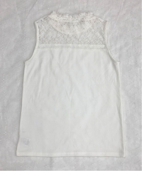 PairPair(ペアペア)の「ハイネックレースタンク(タンクトップ・レディース・ブラック/オフホワイト・FREE)」の5枚目の写真