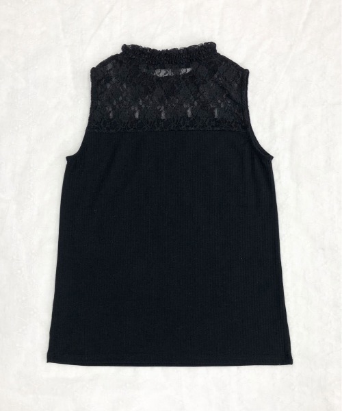 PairPair(ペアペア)の「ハイネックレースタンク(タンクトップ・レディース・ブラック/オフホワイト・FREE)」の7枚目の写真