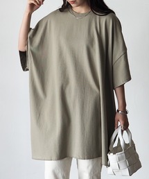 バックスリットオーバーサイズ半袖プルオーバー