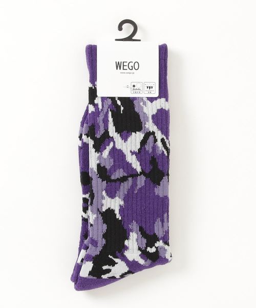 WEGO（ウィゴー）の「WEGO/カモフラージュレギュラーソックス（ソックス/靴下・メンズ・ブラック/パープル・FREE）」の3枚目の写真
