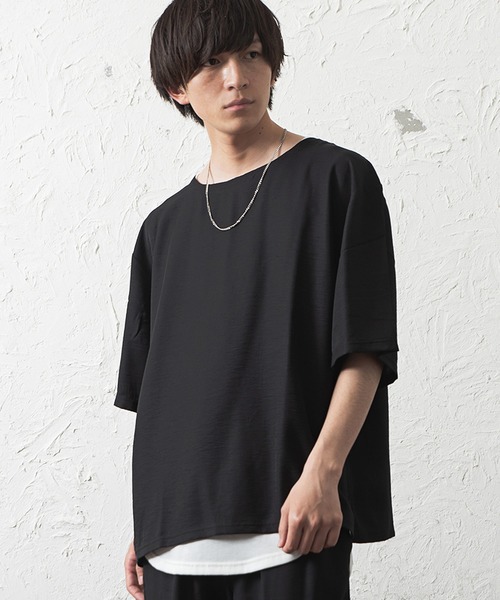 セール メンズとろみ素材ルーズtシャツ 同素材のセットアップアイテムあり Tシャツ カットソー Minority マイノリティ のファッション通販 Zozotown