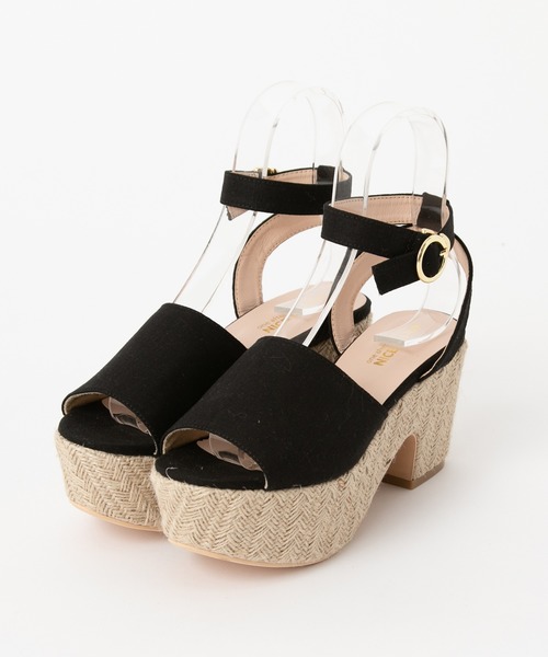 one after another NICE CLAUP（ワンアフターアナザーナイスクラップ）の「2wayリネンリボンサンダル（サンダル・レディース・ブラック/モカ/ライトベージュ・SMALL/MEDIUM/LARGE）」の2枚目の写真