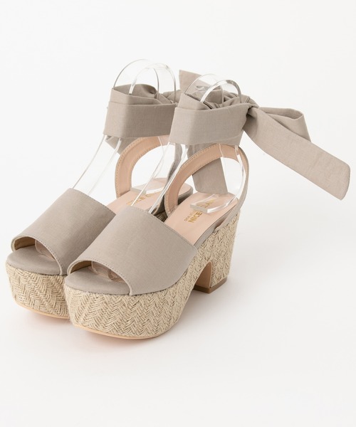 one after another NICE CLAUP（ワンアフターアナザーナイスクラップ）の「2wayリネンリボンサンダル（サンダル・レディース・ブラック/モカ/ライトベージュ・SMALL/MEDIUM/LARGE）」の16枚目の写真