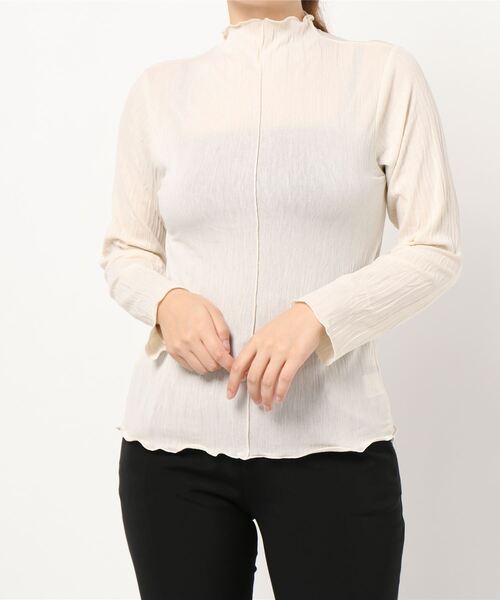 natural couture（ナチュラルクチュール）の「クリンクルメローＴ（Tシャツ/カットソー・レディース・ブラック/ブラウン/アイボリー/ミント/ライトベージュ・FREE）」の14枚目の写真