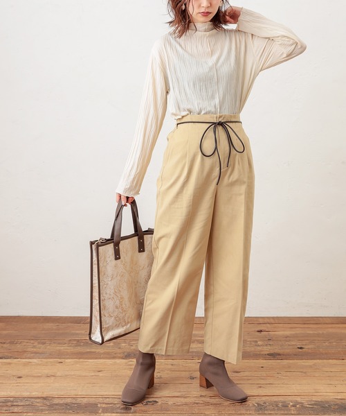 natural couture（ナチュラルクチュール）の「クリンクルメローＴ（Tシャツ/カットソー・レディース・ブラック/ブラウン/アイボリー/ミント/ライトベージュ・FREE）」の20枚目の写真