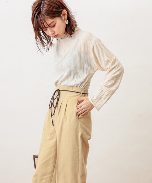 natural couture（ナチュラルクチュール）の「クリンクルメローＴ（Tシャツ/カットソー・レディース・ブラック/ブラウン/アイボリー/ミント/ライトベージュ・FREE）」の10枚目の写真