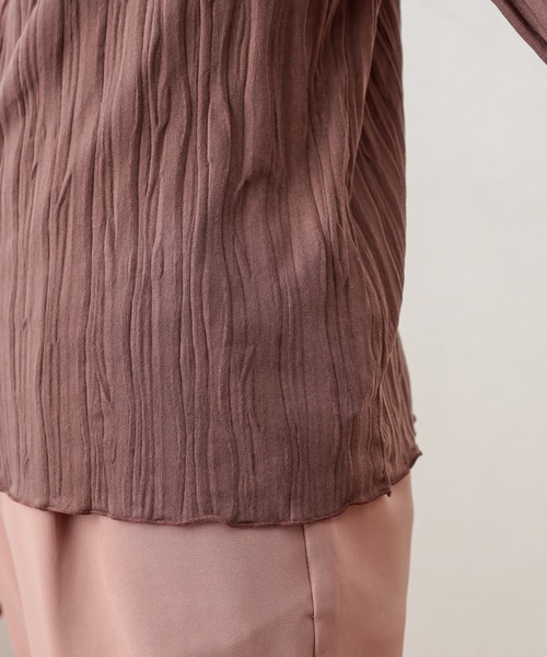 natural couture（ナチュラルクチュール）の「クリンクルメローＴ（Tシャツ/カットソー・レディース・ブラック/ブラウン/アイボリー/ミント/ライトベージュ・FREE）」の9枚目の写真