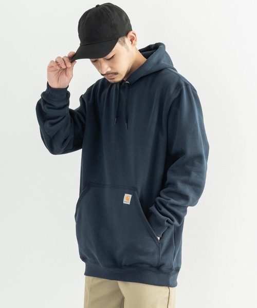 Carhartt（カーハート）の「CARHARTT カーハート ワイドシルエットパーカー  裏起毛フーディー ミッドウェイト Hooded Sweatshirt K121（パーカー・メンズ・ブラック/ダークブラウン/ネイビー/モスグリーン/ヘザーグレー/ヘザーチャコール・S/M/L/XL）」の6枚目の写真