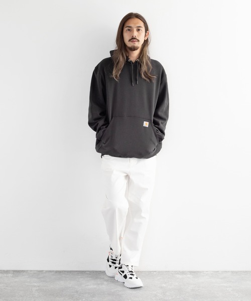 Carhartt（カーハート）の「CARHARTT カーハート ワイドシルエットパーカー  裏起毛フーディー ミッドウェイト Hooded Sweatshirt K121（パーカー・メンズ・ブラック/ダークブラウン/ネイビー/モスグリーン/ヘザーグレー/ヘザーチャコール・S/M/L/XL）」の9枚目の写真