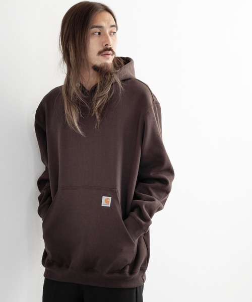 Carhartt（カーハート）の「CARHARTT カーハート ワイドシルエットパーカー  裏起毛フーディー ミッドウェイト Hooded Sweatshirt K121（パーカー・メンズ・ブラック/ダークブラウン/ネイビー/モスグリーン/ヘザーグレー/ヘザーチャコール・S/M/L/XL）」の20枚目の写真