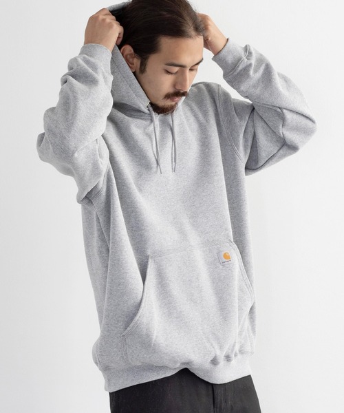 Carhartt（カーハート）の「CARHARTT カーハート ワイドシルエットパーカー  裏起毛フーディー ミッドウェイト Hooded Sweatshirt K121（パーカー・メンズ・ブラック/ダークブラウン/ネイビー/モスグリーン/ヘザーグレー/ヘザーチャコール・S/M/L/XL）」の13枚目の写真