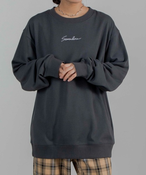 WEGO（ウィゴー）の「WEGO/シンプル刺繍プルオーバー（スウェット・メンズ・パープル/スミクロ・SMALL/LARGE/MEDIUM）」の2枚目の写真