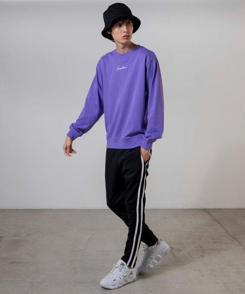 WEGO（ウィゴー）の「WEGO/シンプル刺繍プルオーバー（スウェット・メンズ・パープル/スミクロ・SMALL/LARGE/MEDIUM）」の13枚目の写真