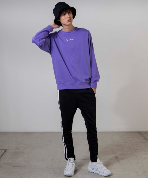 WEGO（ウィゴー）の「WEGO/シンプル刺繍プルオーバー（スウェット・メンズ・パープル/スミクロ・SMALL/LARGE/MEDIUM）」の14枚目の写真