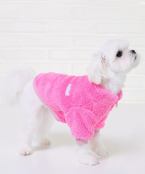 Best Friends（ベストフレンズ）の「Best Friends ベストフレンズ：ジップボアジャケット（ペットウェア・レディース・ベージュ/ピンク/ミント/ブラック/オレンジ/ブラウン・S/L/XXL/M/XL）」の5枚目の写真