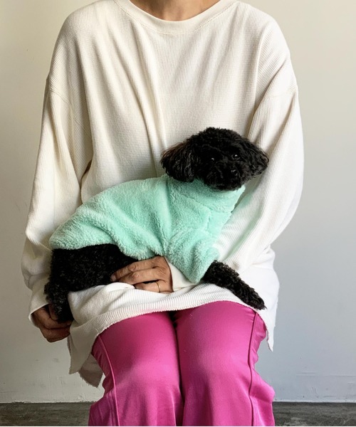 Best Friends（ベストフレンズ）の「Best Friends ベストフレンズ：ジップボアジャケット（ペットウェア・レディース・ベージュ/ピンク/ミント/ブラック/オレンジ/ブラウン・S/L/XXL/M/XL）」の4枚目の写真