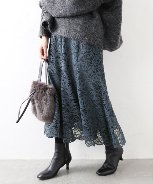 La TOTALITE（ラトータリテ）の「《追加3》レースフレアスカート【手洗い可能】◆（スカート・レディース・ブルー/ピンク・38/36）」の2枚目の写真