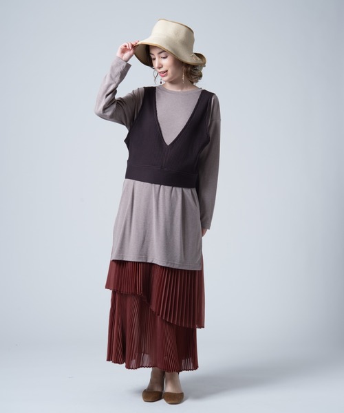 LAYMEE（レイミー）の「Rian pleats SK / リアンプリーツスカート（スカート・レディース・レンガ/ピンク/ピンクベージュ・FREE）」の10枚目の写真