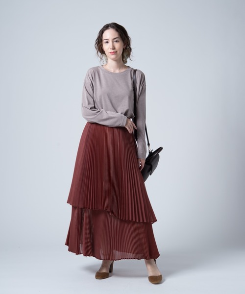 LAYMEE（レイミー）の「Rian pleats SK / リアンプリーツスカート（スカート・レディース・レンガ/ピンク/ピンクベージュ・FREE）」の4枚目の写真
