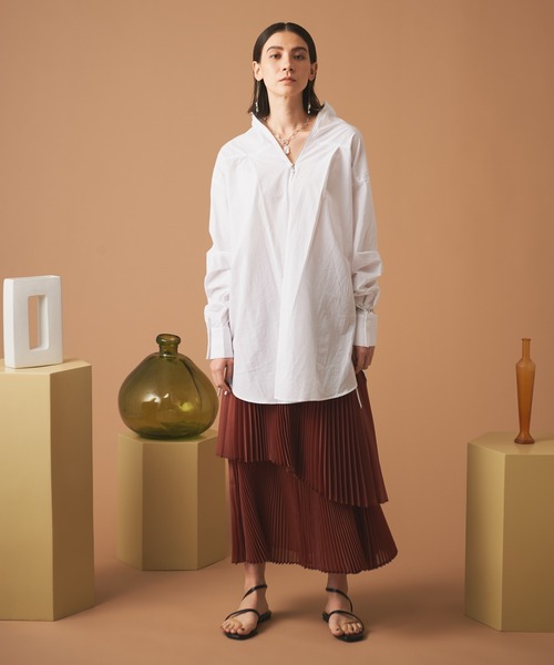 LAYMEE（レイミー）の「Rian pleats SK / リアンプリーツスカート（スカート・レディース・レンガ/ピンク/ピンクベージュ・FREE）」の20枚目の写真