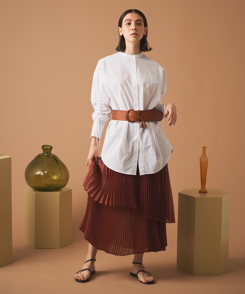 LAYMEE（レイミー）の「Rian pleats SK / リアンプリーツスカート（スカート・レディース・レンガ/ピンク/ピンクベージュ・FREE）」の18枚目の写真