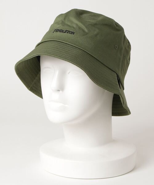 PENDLETON（ペンドルトン）の「【 PENDLETON / ペンドルトン 】EMB BUCKET HAT / ロゴ刺繍バケットハット 　サファリハット（ハット・メンズ・ベージュ/ネイビー/カーキ/ブラック/ライトブラウン・FREE）」の4枚目の写真