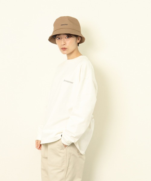 PENDLETON（ペンドルトン）の「【 PENDLETON / ペンドルトン 】EMB BUCKET HAT / ロゴ刺繍バケットハット 　サファリハット（ハット・メンズ・ベージュ/ネイビー/カーキ/ブラック/ライトブラウン・FREE）」の7枚目の写真