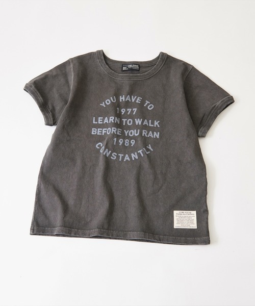 CUBE SUGAR(キューブシュガー)の「スラブ天竺 ピグメント染 クルーネック Tシャツ(Tシャツ/カットソー・レディース・ナチュラル/チャコールグレー/ピンク・M)」の15枚目の写真