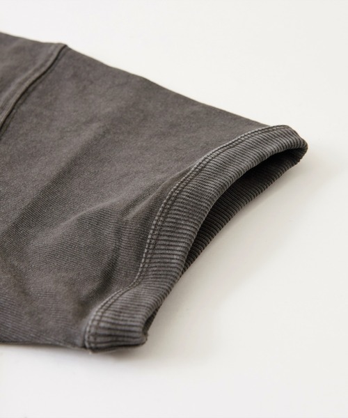 CUBE SUGAR(キューブシュガー)の「スラブ天竺 ピグメント染 クルーネック Tシャツ(Tシャツ/カットソー・レディース・ナチュラル/チャコールグレー/ピンク・M)」の19枚目の写真