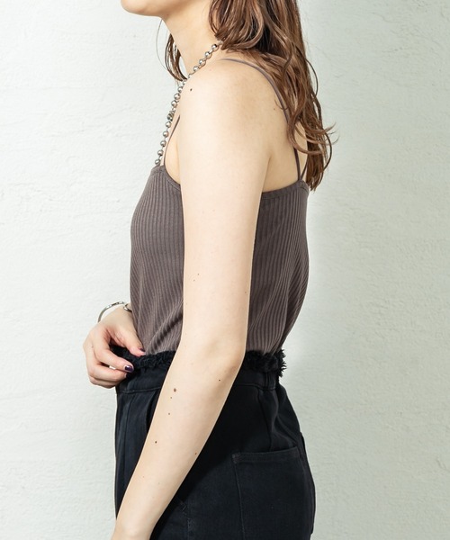 mystic（ミスティック）の「パット付きレイヤードキャミソール（キャミソール・レディース・ブラック/グレー/ブラウン/オフホワイト・FREE）」の7枚目の写真