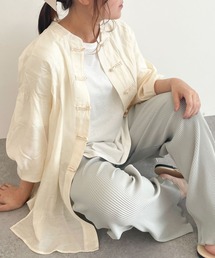 SLURR | チャイナボタンシアーパフスリーブブラウス(シャツ/ブラウス)