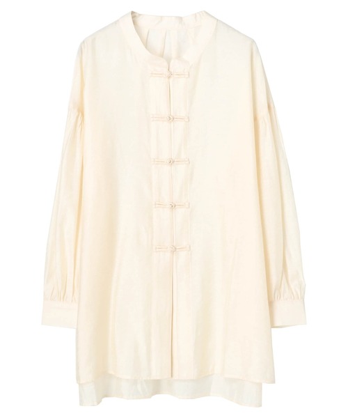 SLURR（スラ―）の「チャイナボタンシアーパフスリーブブラウス（シャツ/ブラウス・レディース・ベージュ/アイボリー/ミント・FREE）」の21枚目の写真