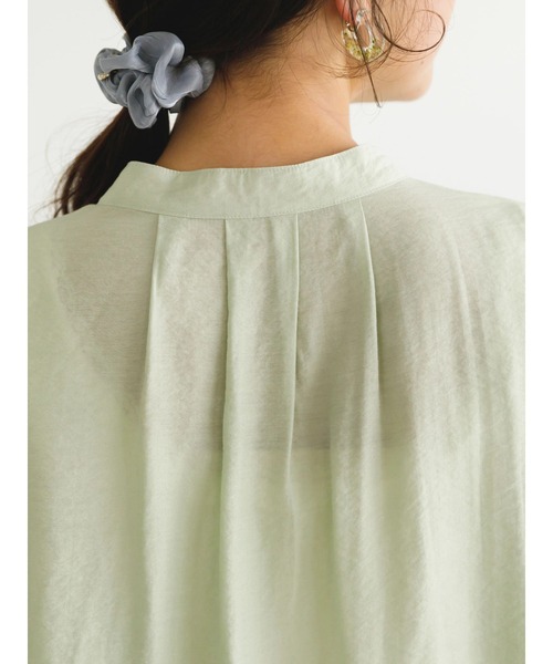 SLURR（スラ―）の「チャイナボタンシアーパフスリーブブラウス（シャツ/ブラウス・レディース・ベージュ/アイボリー/ミント・FREE）」の14枚目の写真