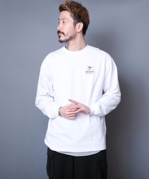 BEN DAVIS（ベンデイビス）の「【BEN DAVIS/ベンデイビス】バックプリントロンＴ　　スマイリングゴリラ 　ブランドロゴ　ユニセックス（Tシャツ/カットソー・メンズ・ブラック/ホワイト/パープル・LARGE/X-LARGE/MEDIUM）」の2枚目の写真