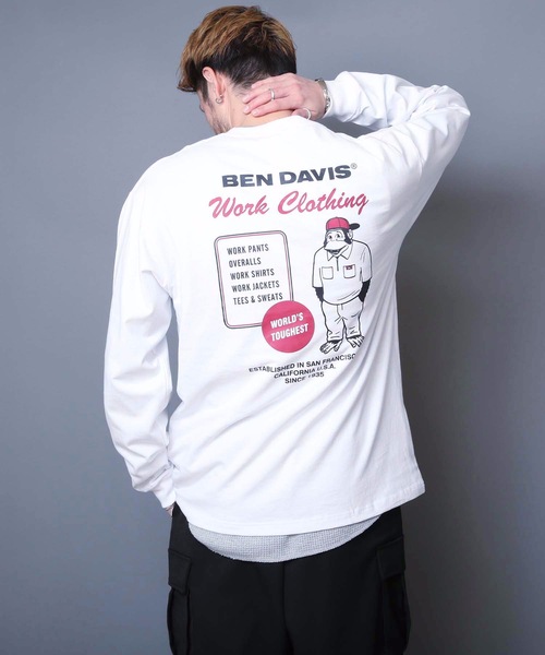 BEN DAVIS（ベンデイビス）の「【BEN DAVIS/ベンデイビス】バックプリントロンＴ　　スマイリングゴリラ 　ブランドロゴ　ユニセックス（Tシャツ/カットソー・メンズ・ブラック/ホワイト/パープル・LARGE/X-LARGE/MEDIUM）」の19枚目の写真