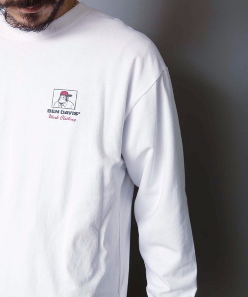 BEN DAVIS（ベンデイビス）の「【BEN DAVIS/ベンデイビス】バックプリントロンＴ　　スマイリングゴリラ 　ブランドロゴ　ユニセックス（Tシャツ/カットソー・メンズ・ブラック/ホワイト/パープル・LARGE/X-LARGE/MEDIUM）」の9枚目の写真