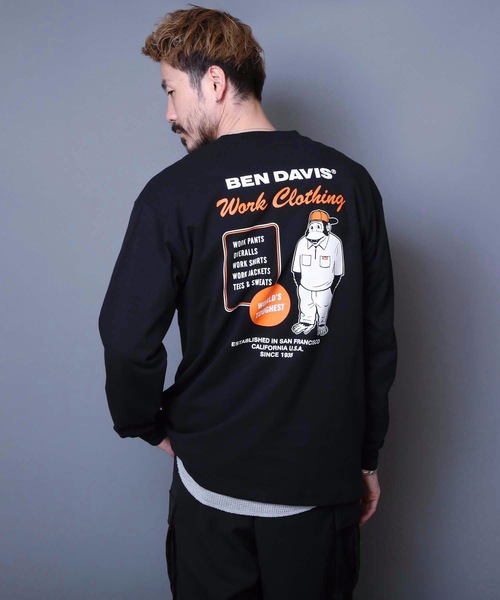 BEN DAVIS（ベンデイビス）の「【BEN DAVIS/ベンデイビス】バックプリントロンＴ　　スマイリングゴリラ 　ブランドロゴ　ユニセックス（Tシャツ/カットソー・メンズ・ブラック/ホワイト/パープル・LARGE/X-LARGE/MEDIUM）」の14枚目の写真