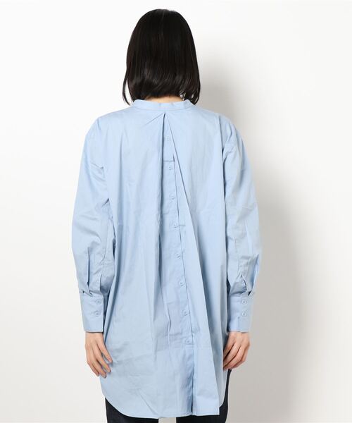 STYLEBLOCK（スタイルブロック）の「ブロード両開きロングシャツ（シャツ/ブラウス・レディース・ライトグレー/ライトベージュ/ホワイト/ブルー・M）」の5枚目の写真