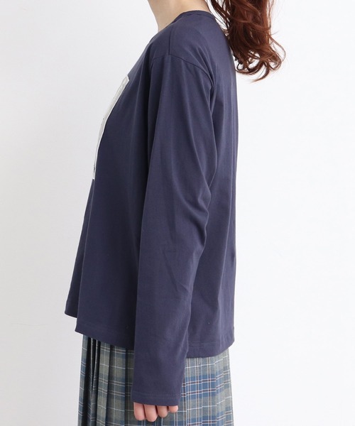 eiπe （イーペ）の「eiπe ハトとクローバー刺繍Tシャツ（Tシャツ/カットソー・レディース・ホワイト/ネイビー・FREE）」の20枚目の写真