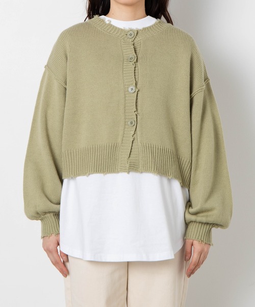 WEGO（ウィゴー）の「WEGO/2wayショートダメージカーディガン（カーディガン/ボレロ・レディース・グリーン/オフホワイト/ライトグレー・FREE）」の19枚目の写真