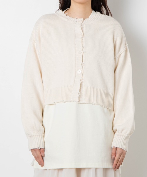 WEGO（ウィゴー）の「WEGO/2wayショートダメージカーディガン（カーディガン/ボレロ・レディース・グリーン/オフホワイト/ライトグレー・FREE）」の17枚目の写真