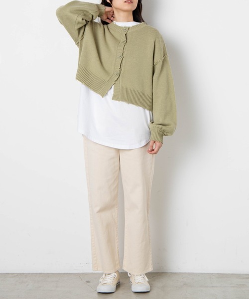 WEGO（ウィゴー）の「WEGO/2wayショートダメージカーディガン（カーディガン/ボレロ・レディース・グリーン/オフホワイト/ライトグレー・FREE）」の11枚目の写真