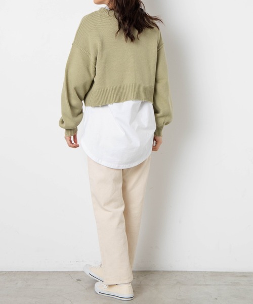 WEGO（ウィゴー）の「WEGO/2wayショートダメージカーディガン（カーディガン/ボレロ・レディース・グリーン/オフホワイト/ライトグレー・FREE）」の8枚目の写真