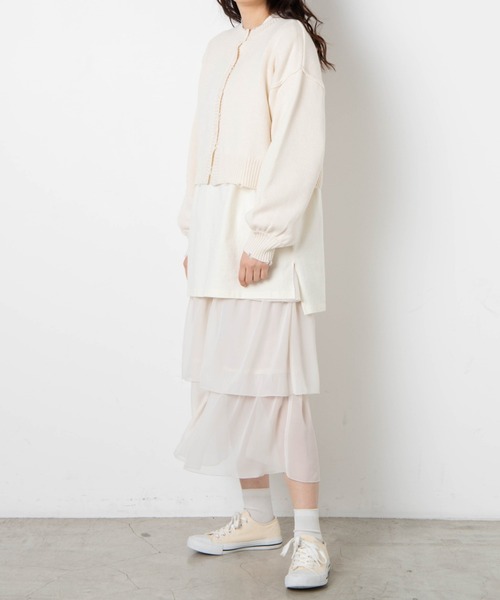 WEGO（ウィゴー）の「WEGO/2wayショートダメージカーディガン（カーディガン/ボレロ・レディース・グリーン/オフホワイト/ライトグレー・FREE）」の13枚目の写真