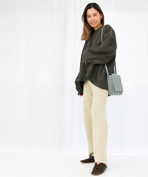 Per sist ence（パーシエンス）の「Per sist ence/パーシエンス　ジャガードストレートパンツ（その他パンツ・レディース・ブルー/ベージュ/オフホワイト/アイボリー・FREE）」の5枚目の写真