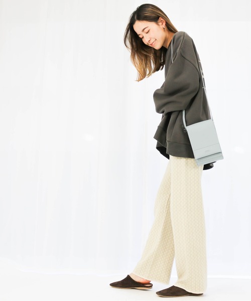 Per sist ence（パーシエンス）の「Per sist ence/パーシエンス　ジャガードストレートパンツ（その他パンツ・レディース・ブルー/ベージュ/オフホワイト/アイボリー・FREE）」の8枚目の写真